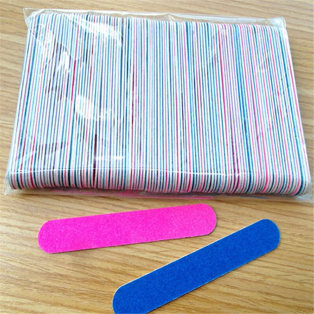 50pcsMini Doubled-sided Nail File Disposable Set Manicure Tools Portable Pedicure Remover Buffers Mini Art Travel | Красота и