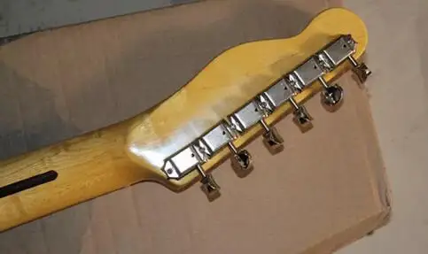 Новое поступление Custom Shop желтый Telecaster гитары Винтаж Клен Накладка hot белый