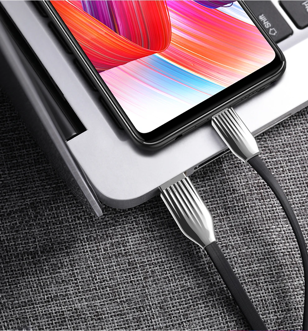 Cafele светодиодный светильник Micro USB кабель для Xiaomi Note 5/4X цинковый сплав Разъем USB Micro зарядный кабель 120 см