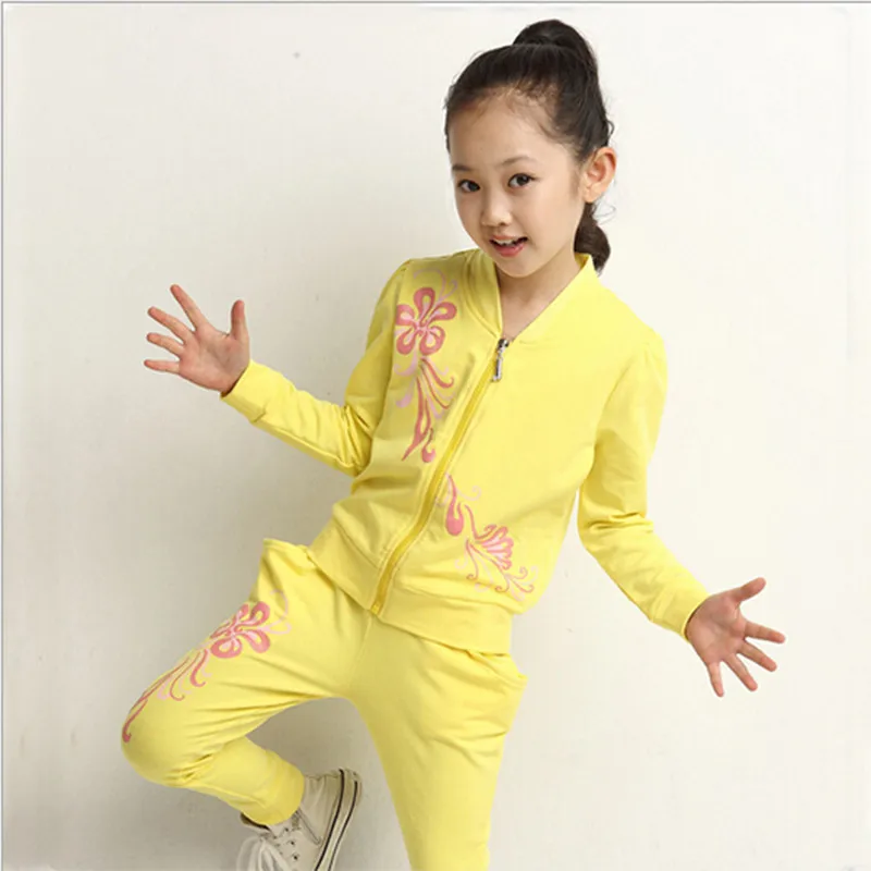 Осенне весенний брендовый комплект спортивной одежды с цветочным принтом для