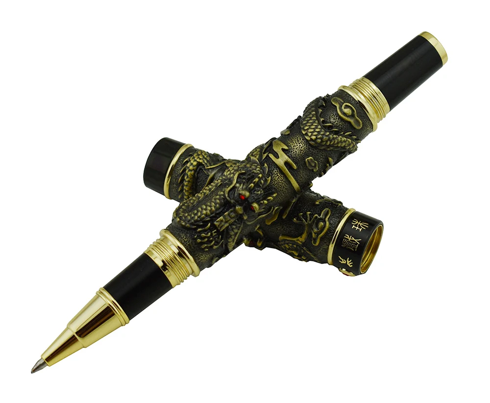 Винтажная Роскошная Шариковая ручка Jinhao двойная искусственная жемчужина