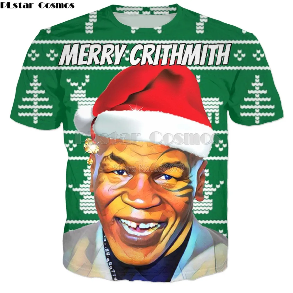 Новинка 2018 летняя модная Рождественская футболка PLstar Cosmos с рисунком Merry Crithmith Tyson