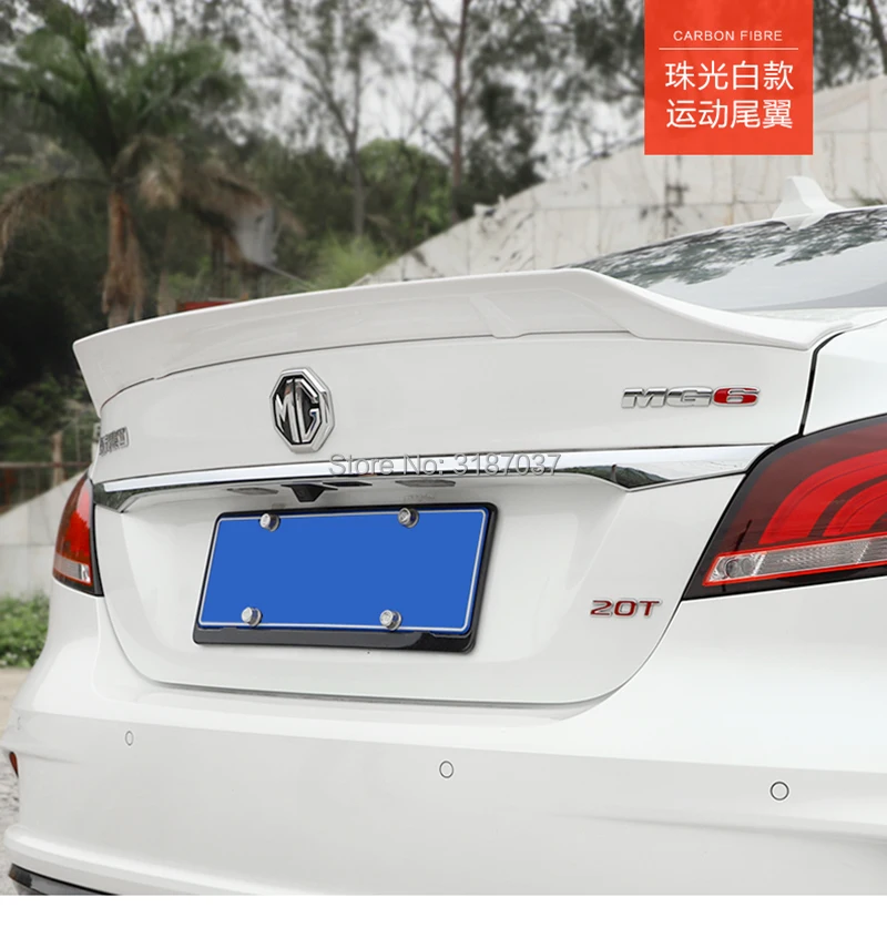 

For morris garages MG6 Spoiler 2016-2019 High Qualit ABS Plastic Rear Roof Spoiler Wing Trunk Lip Boot Cover Car Styling