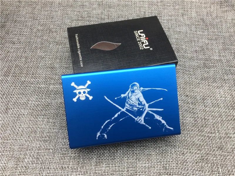 LF012 алюминиевый сплав сигареты чехол лазерный резной один кусок хотел Луффи Ace Зоро не выцветает сигаретные Коробки переносные коробки