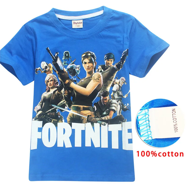 100% одежда из хлопка модные игры Fortnite Костюмы для мальчиков и девочек летняя