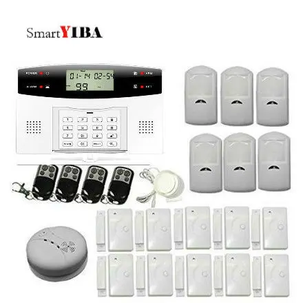 

SmartYIBA Russian French Spanish Italian Voice Prompt LCD Keyboard Wireless Wired Home Security GSM SMS Alarm System Fire Smoke