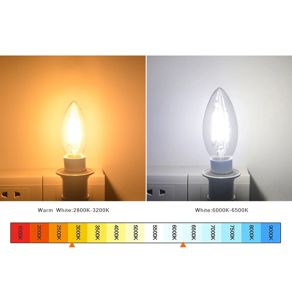 Edison Ретро COB LED лампа накаливания E14 2 Вт 4 6 220 В 110 декоративная стеклянная
