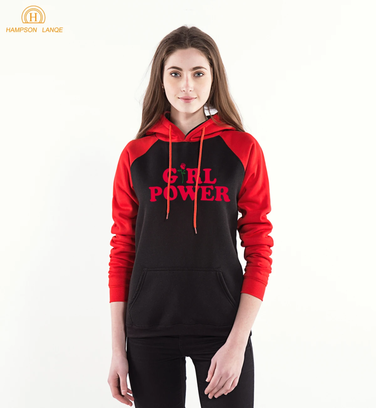 Винтажная толстовка реглан с капюшоном для девушек Power & Rose брендовые свитшоты