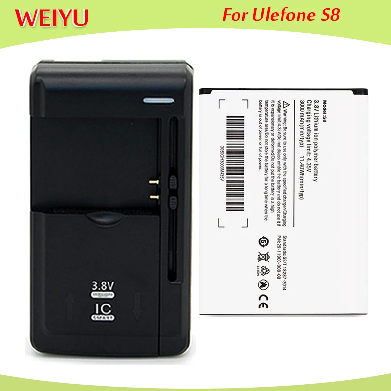 Для Ulefone S8 Аккумулятор для Ulefone S8 Pro аккумулятор мобильный MT6737 четырехъядерный 3000 мАч+ универсальное зарядное устройство