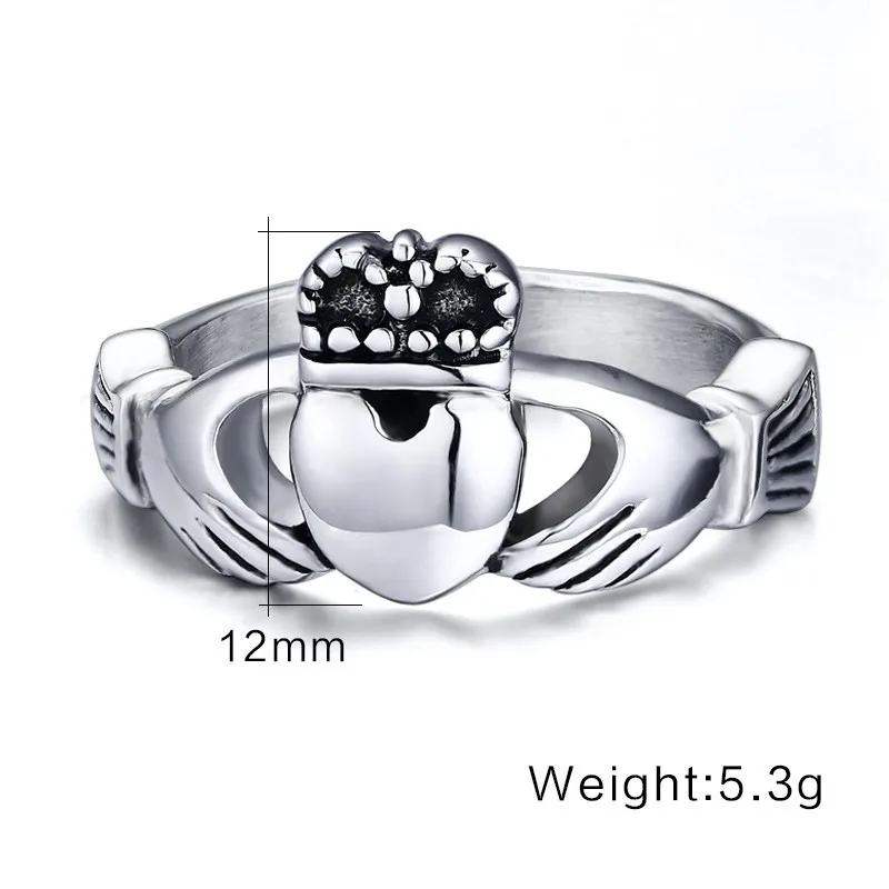 NEWBUY, Винтажное кольцо Claddagh, сердце, корона, обручальные кольца для женщин, нержавеющая сталь, массивные кольца для любви, хорошее свадебное ювелирное изделие