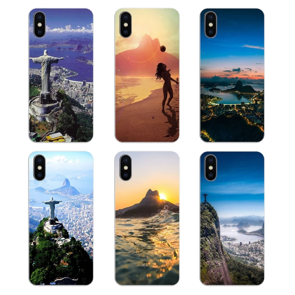 For Samsung Galaxy Note 8 9 S9 S10 A8 A9 Star Lite Plus A6S A9S Brazil Rio de Janeiro Jesus Statues Soft Transparent Shell Cases |