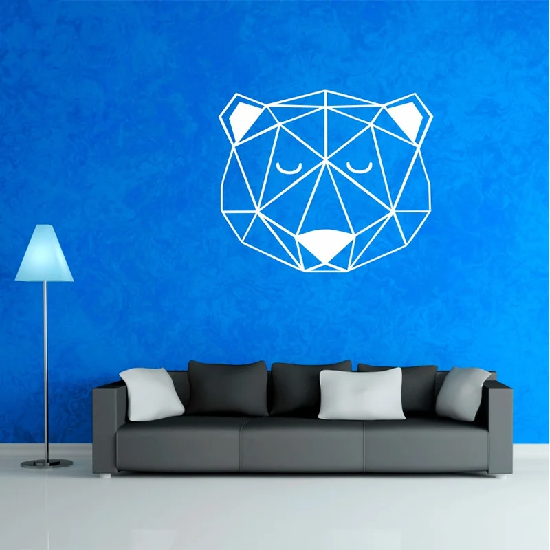 POOMOO DIY настенные наклейки s на стену Геометрическая голова медведя стикеры типа M49