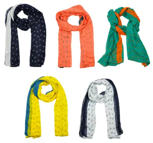

Ladies Scarf Summer Anchor Print Anchor Scarf Blue White color