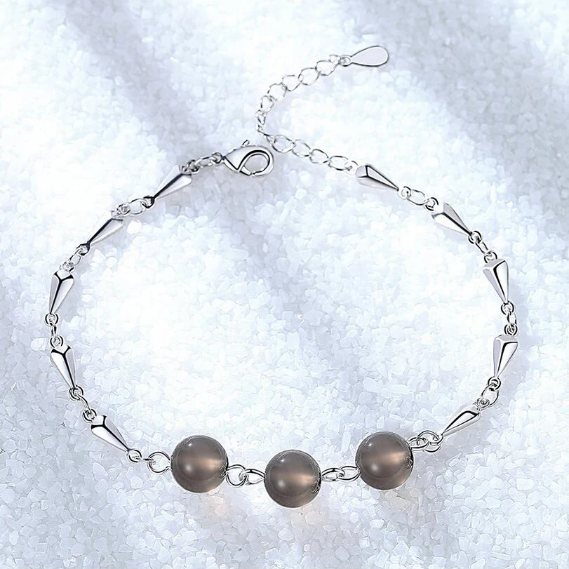 

Simple Glossy Three gray bracelets silver plated simple personality same type handicraft wholesale Bracelet