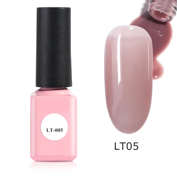 LT-005 6ml Summer Nail Polish White Base Pink Brown UV Gel Varnish Soak Off Lacquer Nail Art Manicure Long Lasting Top Coat LELT01-06 - Цвет: LT-005