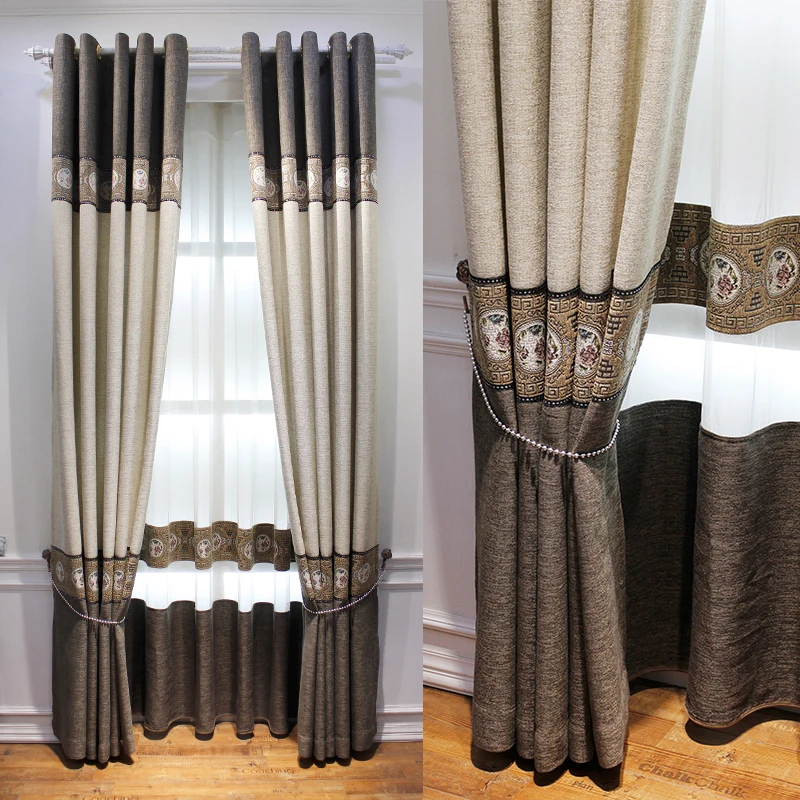 Занавески на заказ в современном китайском стиле для гостиной спальни Блэкаут из