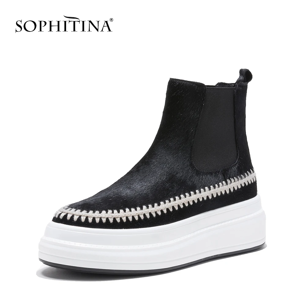 SOPHITINA/женские ботильоны без шнуровки модные разноцветные удобные ботинки на