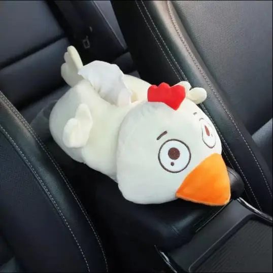 Creative Car Tissue Box Handrailbox Hanging Cartoon Cute Towel Bag Drawer Papers Cover Car Interior Decoration Accessories 1PC - Название цвета: Белый