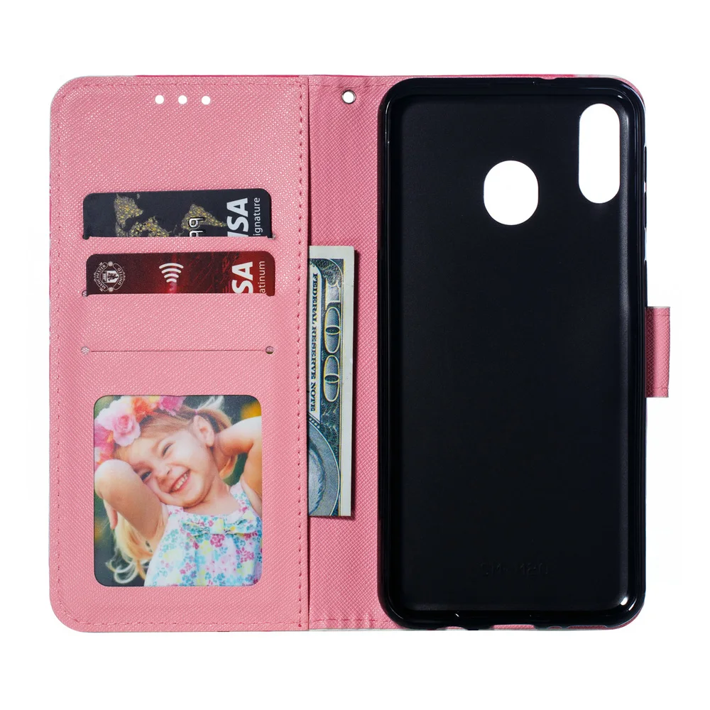 Flip Cover For Samsung Galaxy M20 M 20 PU Leather Bumper Case SM-M205FN/DS SM-M205F/DS Cute 3D Painting Stand Cases SM M205FN/S | Мобильные