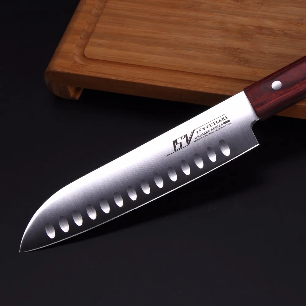 15V нож Santoku высокоуглеродный немецкий кухонный из нержавеющей стали 1 4116