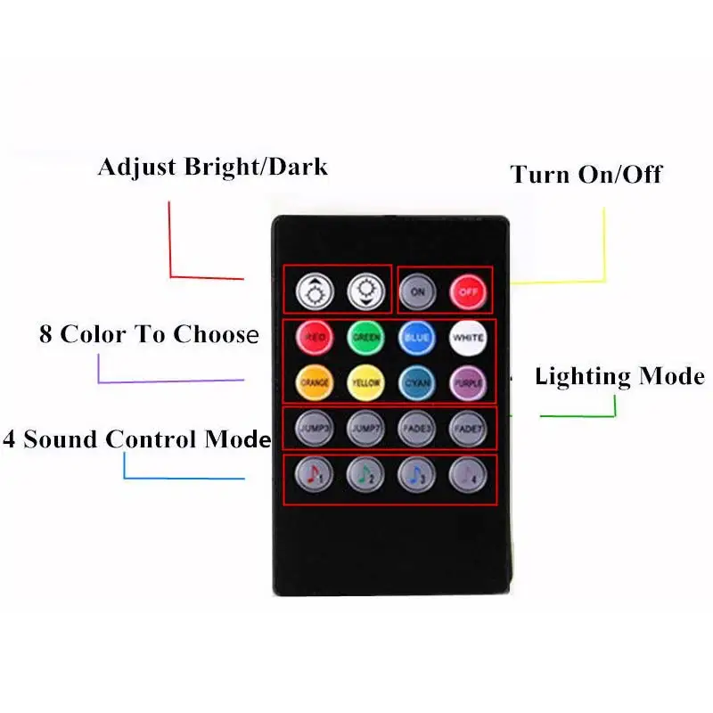 Светодиодная лента RGB для автомобиля DXY88|neon light lamp|car music control ledled underglow |