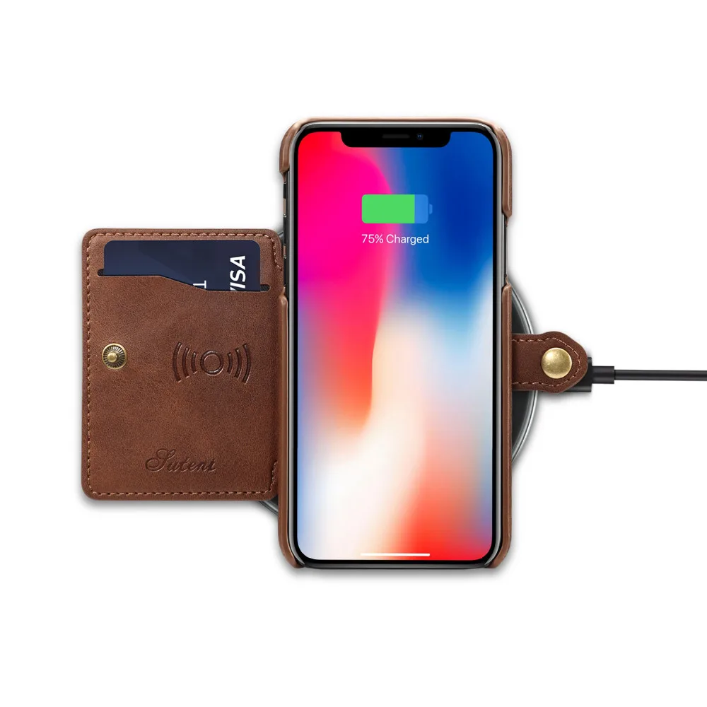 KDS чехол из искусственной кожи для iPhone X несколько держателей карт чехлы 8 7 6s Plus Xs с