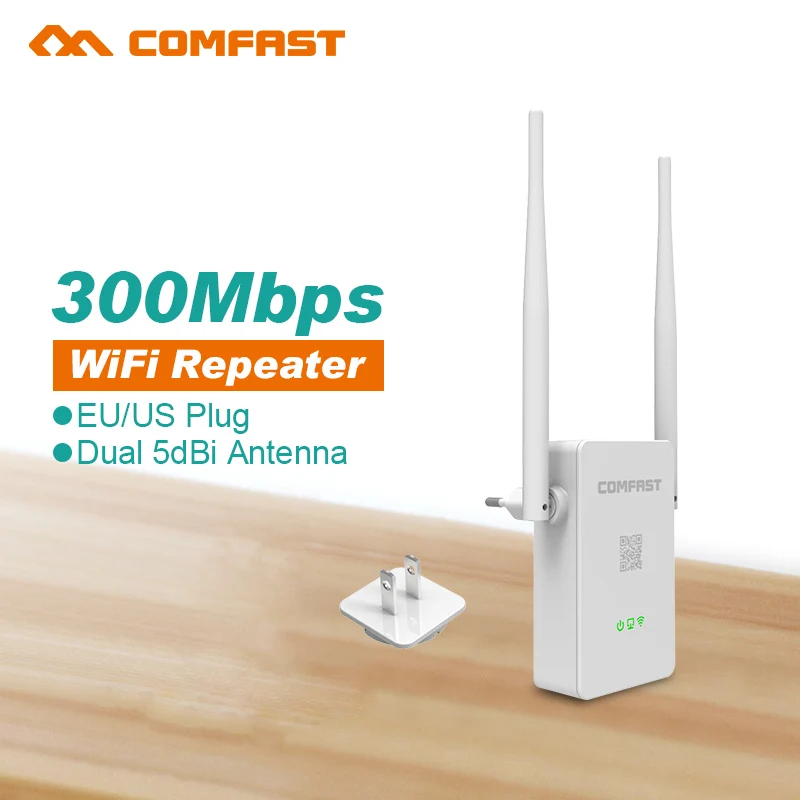 Новый! Обновлено Comfast Wireless WIFI Маршрутизатор Повторитель 300 М 2 * 5dBi Антенна Wi-fi
