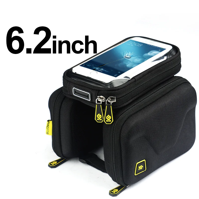 6.2 inch Сумка для велосипеда coolсмена, 6,0, 6,2 дюймов, с сенсорным экраном, велосипедная Рама, передняя головка, верхняя часть телефона, ТПУ, велосипедная сумка, MTB, сумка для шоссейного велосипеда, аксессуары - Цвет: 6.2 inch