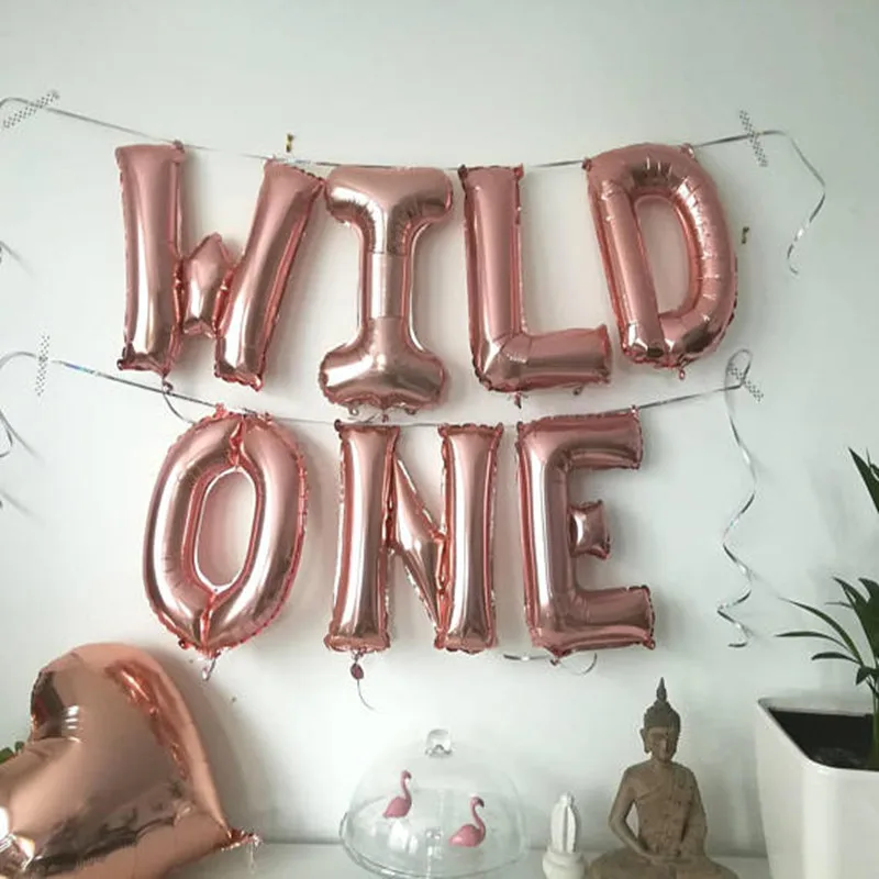 Воздушные шары с надписью WILD ONE 16 дюймов 7 шт.|Воздушные и аксессуары| |