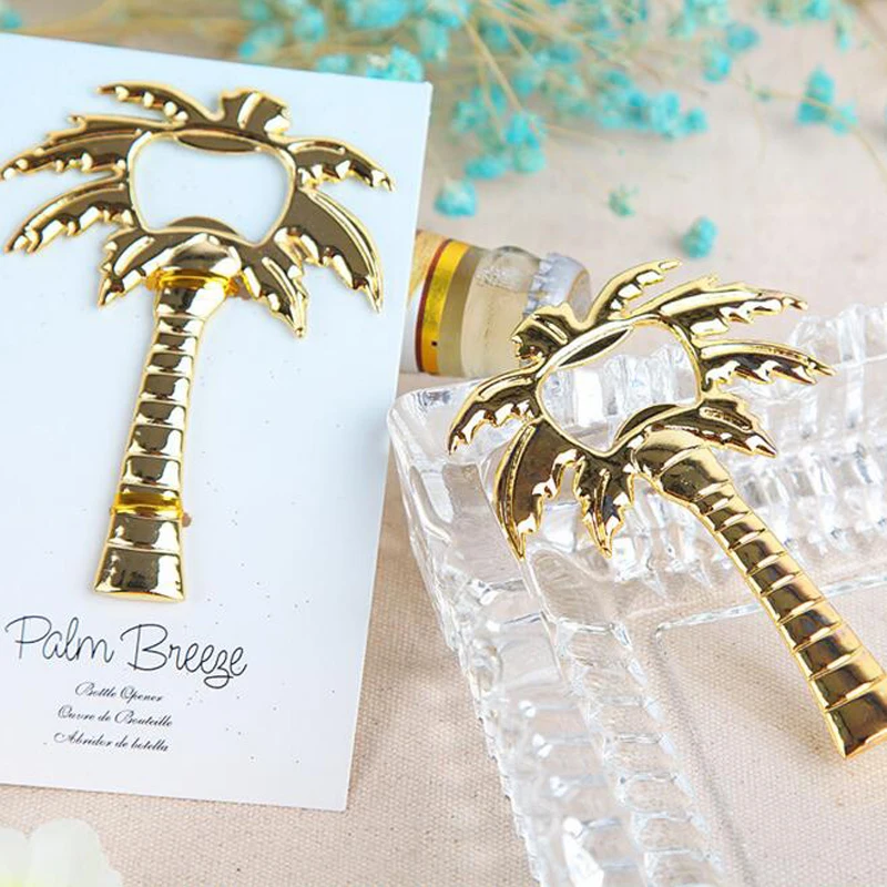 

(50 pieces/lot)Gold Color Coconut Tree Bottle Opener Wedding Event Party Supplies Wedding Gifts For Guests Souvenirs BO031W