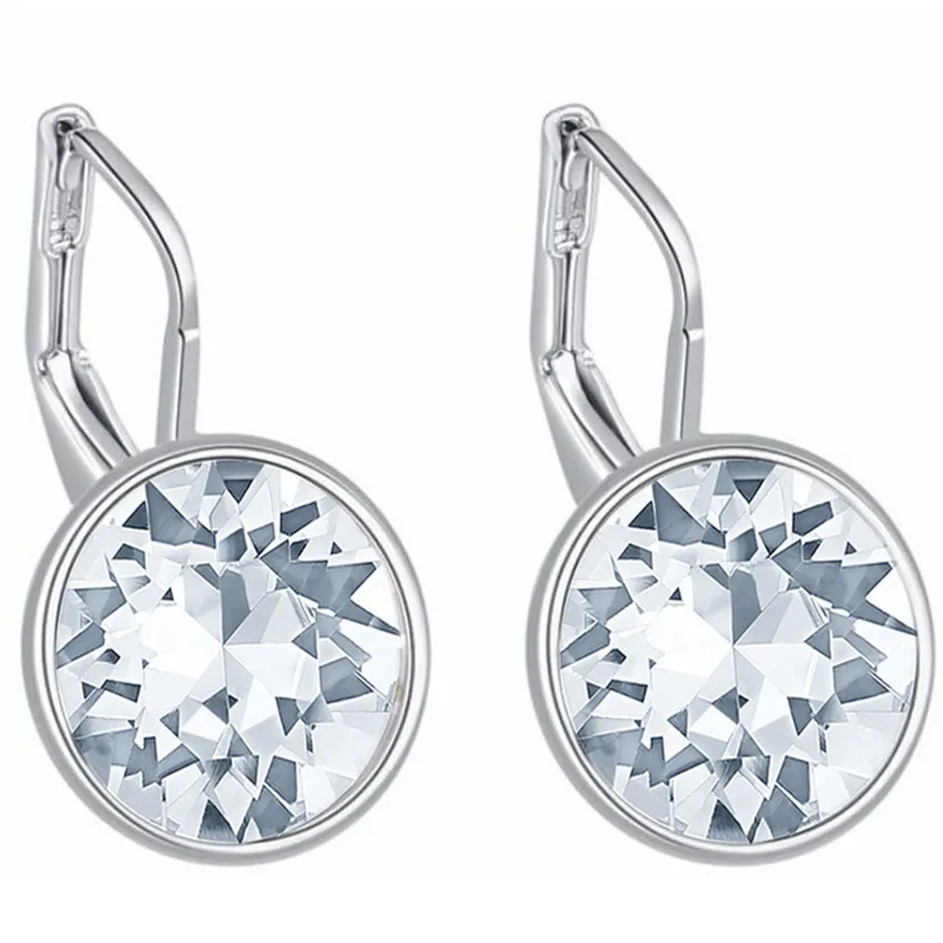 SHDEDE круглые серьги-капли с кристаллами Swarovski для женщин, модные ювелирные изделия, прозрачные стразы, классические простые аксессуары