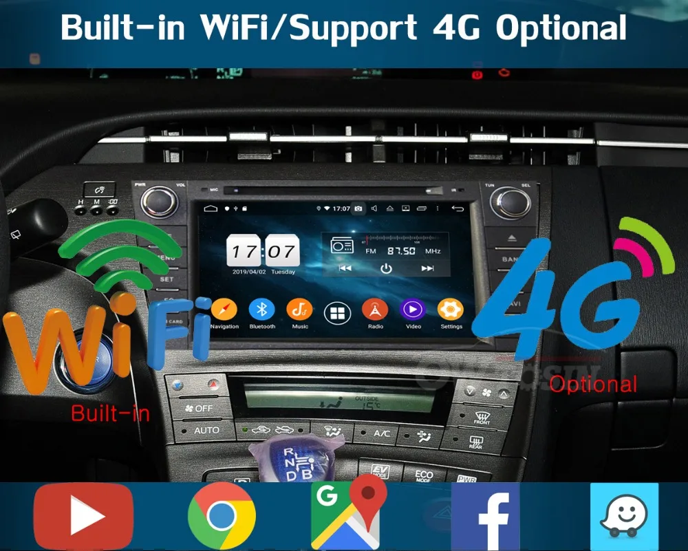" ips Восьмиядерный 4 Гб ram+ 64 Гб rom Android 9,0 автомобильный DVD радио gps для Toyota Prius 2009- DSP CarPlay Parrot BT стерео Adas плеер