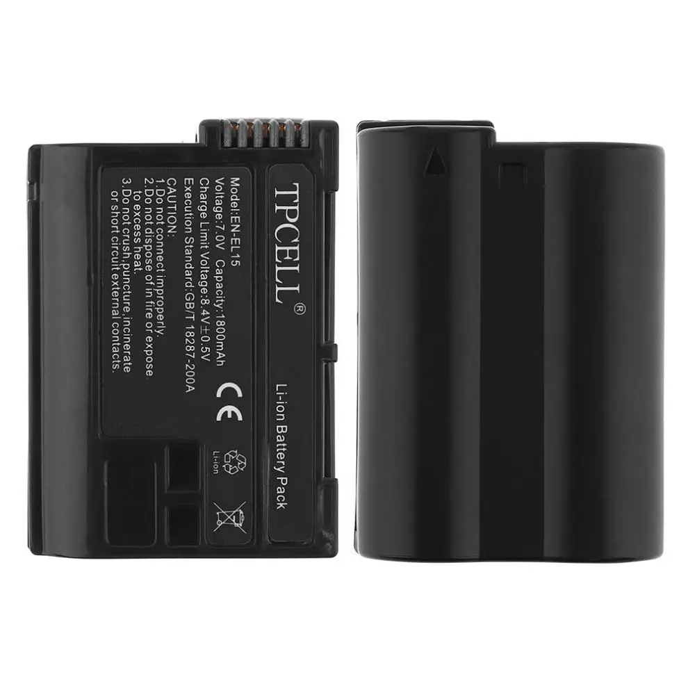 TPCELL EN EL15 1800mAh 7 0 V литий ионная EL15A SLR аккумуляторная камера батарея подходит для Nikon
