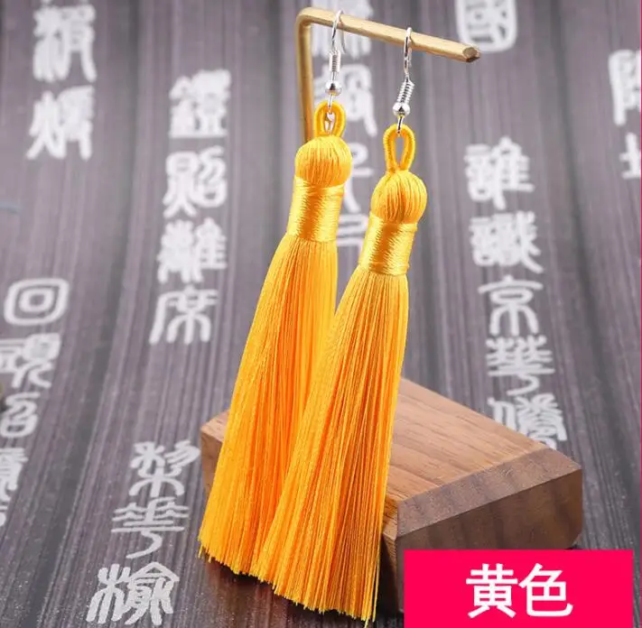 Fashion Charm Long Tassel Triangle Drop Earrings For Women Girls Party Vintage Ethnic Multicolor Earring Jewelry Gifts | Украшения и