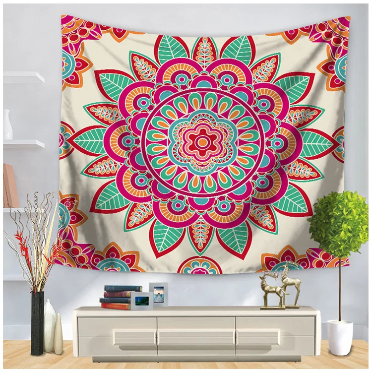 Хунбо настенный гобелен в виде индийской мандалы Тай Чи хиппи стиле бохо