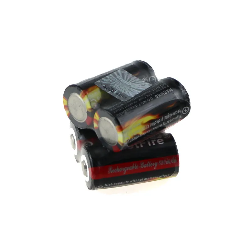 2 шт. Trustfire TF 16340 CR123A батарея 3 7 V 880mAh литий-ионная аккумуляторная для светодиодных