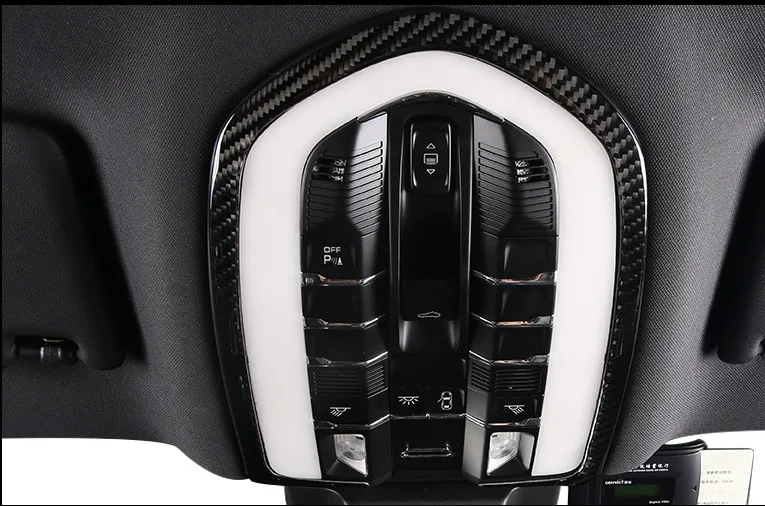 Карбоновая Рамка передней лампы для чтения для Porsche Macan- автомобильный Стайлинг купол светильник накладка