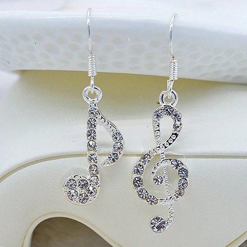 Женские Модные музыкальные нотки элегантные серебряные украшения амулет с