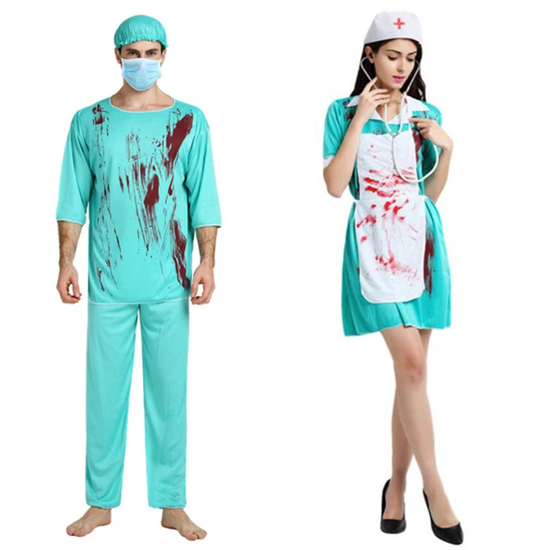 Женский костюм для косплея на Хэллоуин взрослых невесты медсестры зомби вампира