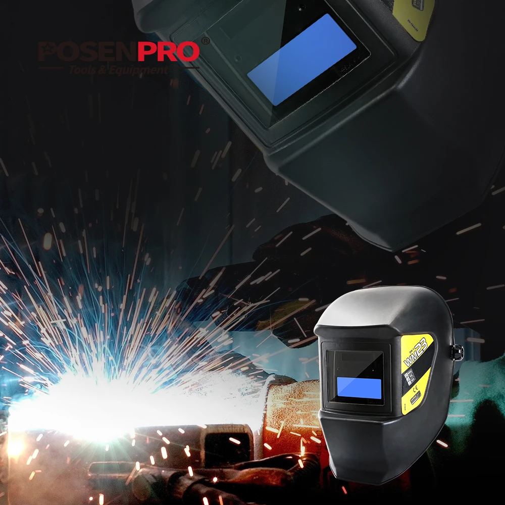 

POSENPRO Black MMA MIG Welding Mask Welding Helmet for Welding Machine for soldering Welder Cap for Welding