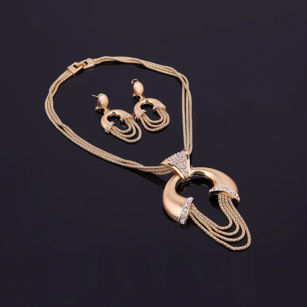 OUHE золотистая цепочка с подвеской искусственный браслет кольцо ювелирные