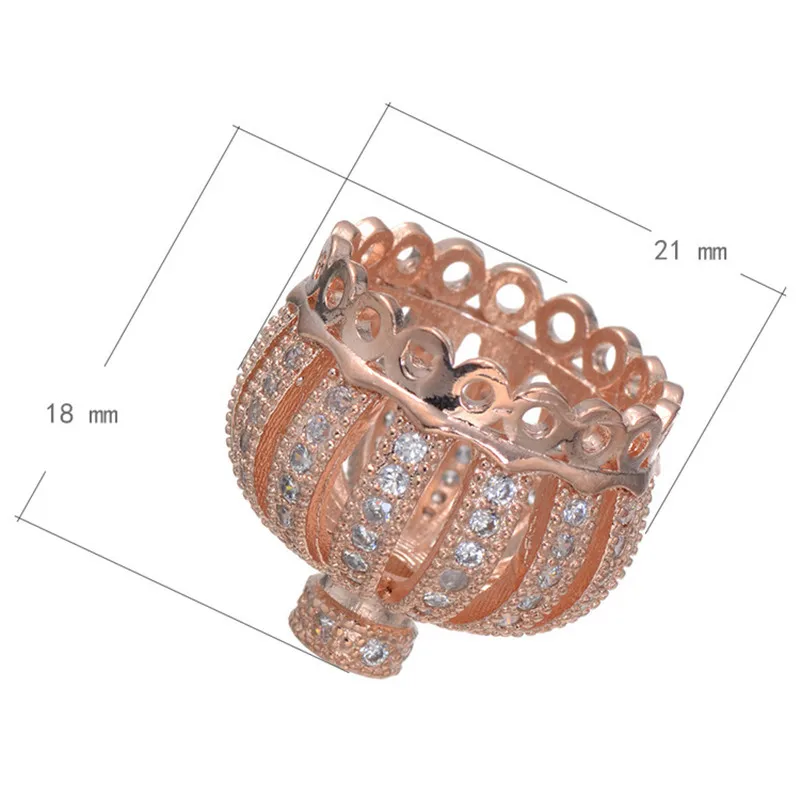 Fyla Mode Корона Циркон разделительные бусины Подвески Микро Проложить