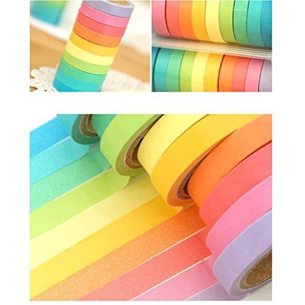 Декоративные васи ленты DIY радужные Маскировочные наклейки Набор бумаги 10