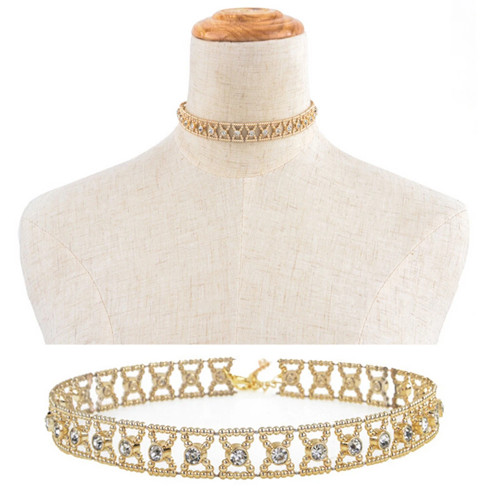 Women Clothing Accessories 1Pc Crystal Choker Necklace Supernatural Collar Chokers Jewelry Gold Chain | Украшения и аксессуары