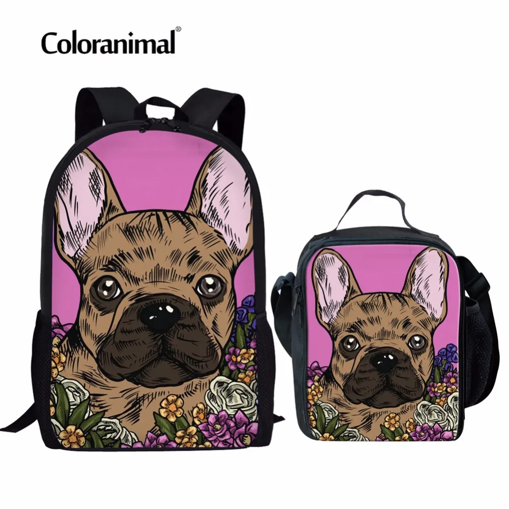 Coloranimal Школьная Сумка подростковая французский рюкзак с изображением бульдога