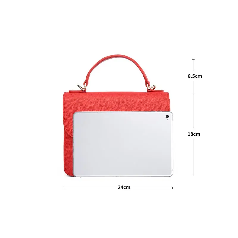Fashion Handbags 2018 New Portable Shoulder Messenger Bag Small Square Cowhide Lock Casual Solid Brands Color Bags For Women | Багаж и