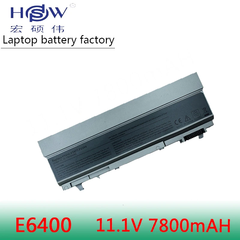 HSW 7800 мАч аккумулятор для ноутбука Dell Latitude E6400 E6410 E6500 E6510 forPrecision M2400 M4400 M4500 M6400 M6500 312