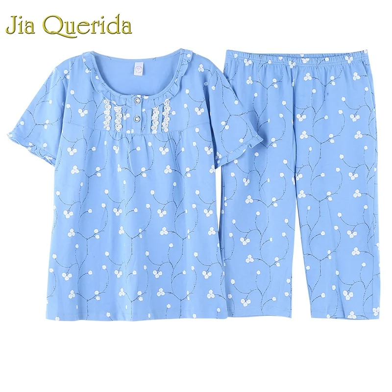 Женские пижамные комплекты J &amp Q хлопковые Пижамные большого размера с цветочным