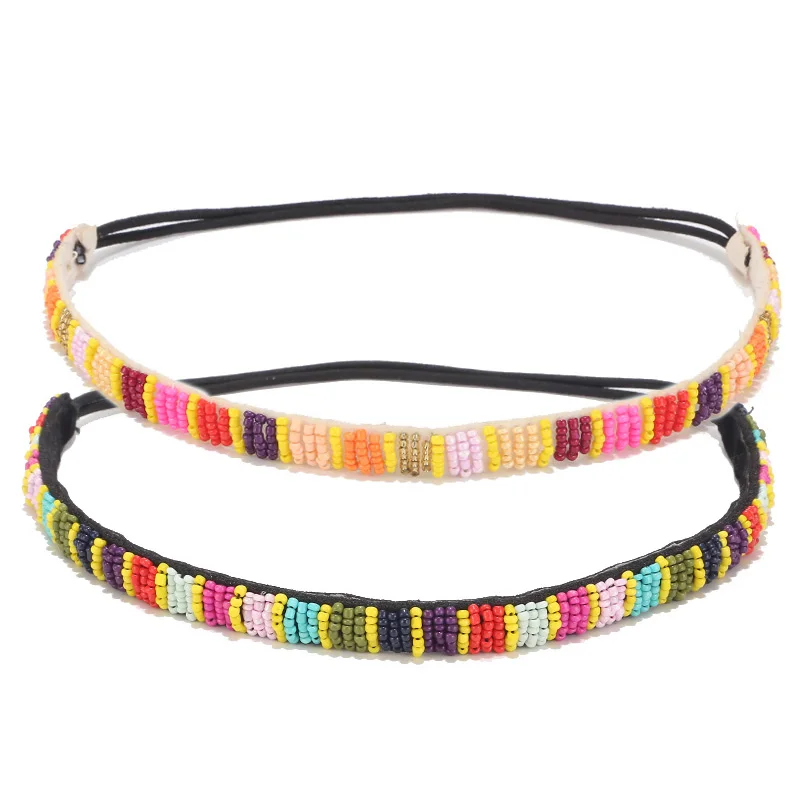 Женские обручи для волос с радужными бусинами элегантные вечерние украшения