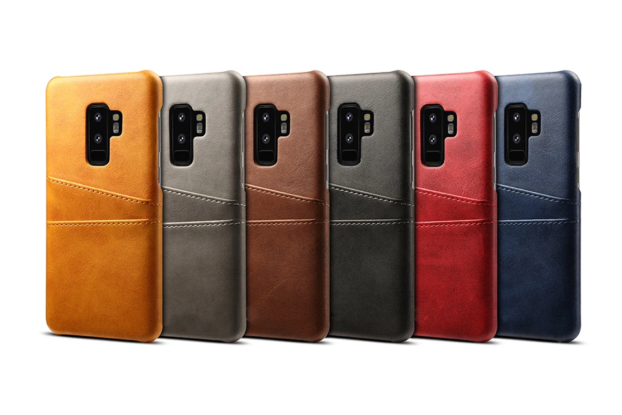Чехол из натуральной кожи для samsung Galaxy Note 9, 8, чехол, Ретро стиль, жесткая задняя крышка для Galaxy S9 Plus+ держатель для карт, кошелек